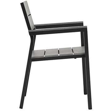 Modway Maine 7-Piece Aluminum Dining Table and Chair Outdoor Patio Set in Brown Gray