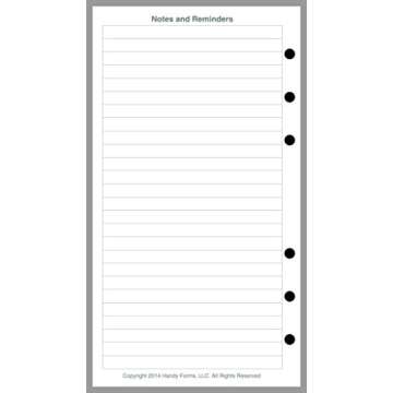 Personal Size Daily Task Planner Insert, Sized and Punched for Filofax Personal Notebook