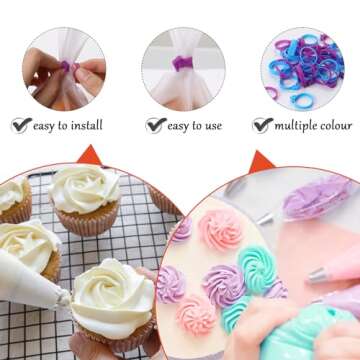 30 Pcs Reusable Silicone Pastry Bag Ties for Bakers