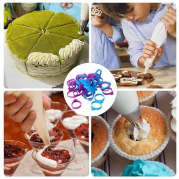 30 Pcs Reusable Silicone Pastry Bag Ties for Bakers