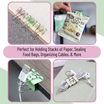 Mr. Pen- Cute Binder Clips, 80Pcs, Assorted Colors and Sizes, Binder Clips Assorted Sizes, Binder Clips Medium, Small Binder Clips, Clips Office Supplies, Cute Paper Clips