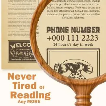 NANAOUS Magnifying Glass for Kids 10X 75 mm, Vintage Handheld Reading Hobbie Shatterproof Magnifying Lens for Book Lovers Seniors Scientists Inspection Insects