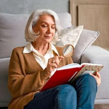 NANAOUS Magnifying Glass for Kids 10X 75 mm, Vintage Handheld Reading Hobbie Shatterproof Magnifying Lens for Book Lovers Seniors Scientists Inspection Insects