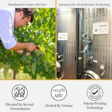 BOLLE Blanc De Blancs <0.5% Non-Alcoholic Sparkling Wine - Premium Champagne Alternative, Low-Calori...
