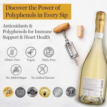 BOLLE Blanc De Blancs <0.5% Non-Alcoholic Sparkling Wine - Premium Champagne Alternative, Low-Calorie, Vegan - 26.4 fl oz (750ml)