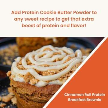 Flexible Dieting Lifestyle Whey Protein Cookie Butter Powder - Frosted Cinnamon Roll | Keto-Friendly, Low Carb, No Added Sugars, Gluten-Free | Easy to Mix, Bake and Spread | 8.32oz