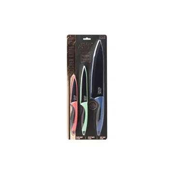 Thyme and Table 3-Piece Colored Chef Knife Set for Easy Cooking