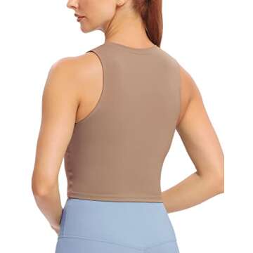 Natural Feelings Nudi Sports Bras for Women - Removable Padded Yoga Tank Tops Sleeveless Fitness Wor...