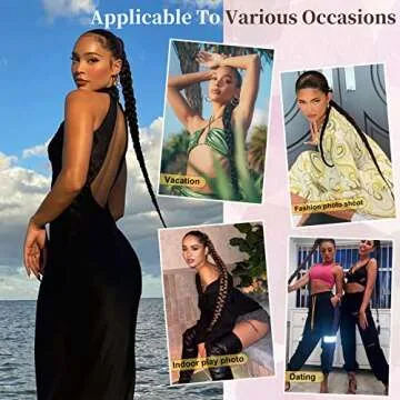 Flufymooz DIY Braided Ponytail Extension, Long Straight Wrap Around Ponytail Hair Extensions Ponytail Natural Soft Synthetic Hair Piece for Women Daily Wear