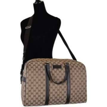 Gucci Duffle Travel Bag - Luxury Beige Ebony Design