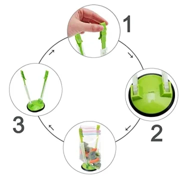 Adjustable Baggy Rack Holder 4 Pack for Easy Meal Prep