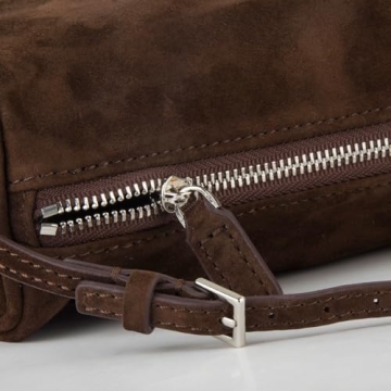 DONNAIN Premium Suede Leather Crossbody Purses for Women, Small Shoulder Bag with Adjustable Strap and Crossbody Hobo Bag (Coffee)