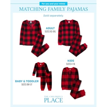 The Children's Place Unisex Baby Family Matching Plaid Thermal Pajamas Sets