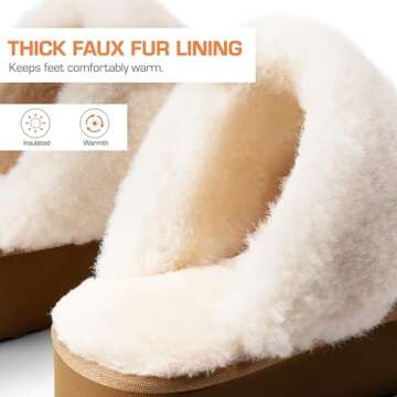 DREAM PAIRS Platform Slippers for Women Genuine Suede FuzzyEasy Cozy Memory Foam Waterproof Slippers Shoes for Indoor and Outdoor,Size 8,Chestnut,SDSL2401W