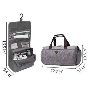 DISTILL Sports Gym Bag with Shoes Compartment Travel Duffel Bag for Men and Women—Free gift Hanging Travel Toiletry Bag