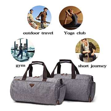 DISTILL Sports Gym Bag with Shoes Compartment Travel Duffel Bag for Men and Women—Free gift Hanging Travel Toiletry Bag