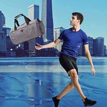 DISTILL Sports Gym Bag with Shoes Compartment Travel Duffel Bag for Men and Women—Free gift Hanging Travel Toiletry Bag