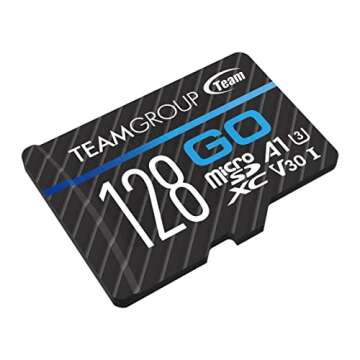 TEAMGROUP Go Card 128GB Micro SDXC UHS-I U3 V30 4K for GoPro & Action Cameras Flash Memory Card with...