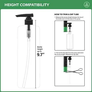Bar5F Dispensing Pump | Shampoo and Conditioner Bottle Pump Dispenser | Fits 1L Bottles (33.8oz) With 1 Inch Neck | 2 Pack