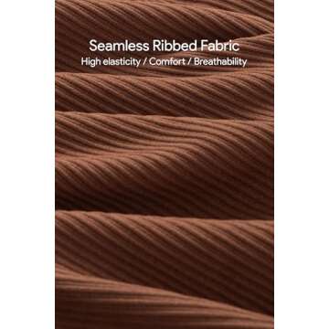 Angelhood Maternity Bodysuit Ribbed Long Sleeve Maternity Workout Romper One Piece Yoga Pregnancy Jumpsuit Shapewear, Medium Coffee