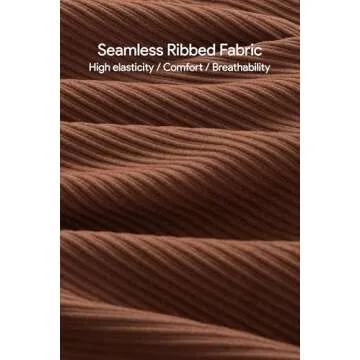 Angelhood Maternity Bodysuit Ribbed Long Sleeve Maternity Workout Romper One Piece Yoga Pregnancy Jumpsuit Shapewear, Medium Coffee