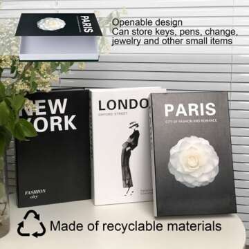 ifreeside Decorative Books for Home Decor Fake Books for Decoration for Living Room Designer Books Decor Set Black and White Hardcover Aesthetic Book Decor for Coffee Table (Black)