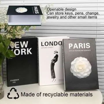 ifreeside Decorative Books for Home Decor Fake Books for Decoration for Living Room Designer Books Decor Set Black and White Hardcover Aesthetic Book Decor for Coffee Table (Black)