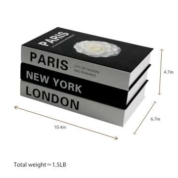 ifreeside Decorative Books for Home Decor Fake Books for Decoration for Living Room Designer Books Decor Set Black and White Hardcover Aesthetic Book Decor for Coffee Table (Black)