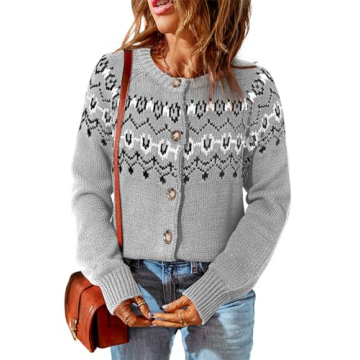 Dokotoo Fashion Cardigan - Chunky Knit Cardigans for Women with Pockets