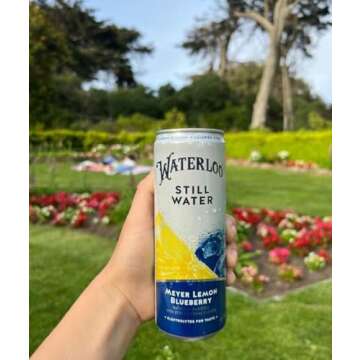 Waterloo Still Water, Meyer Lemon Blueberry | Naturally Flavored Purified Water | 12 Fl Oz Cans (Pack of 12) | Zero Calories | Zero Sugar or Artificial Sweeteners | Zero Sodium