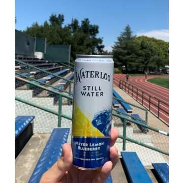 Waterloo Still Water, Meyer Lemon Blueberry | Naturally Flavored Purified Water | 12 Fl Oz Cans (Pack of 12) | Zero Calories | Zero Sugar or Artificial Sweeteners | Zero Sodium