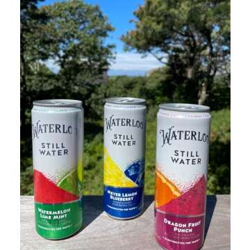 Waterloo Still Water, Meyer Lemon Blueberry | Naturally Flavored Purified Water | 12 Fl Oz Cans (Pack of 12) | Zero Calories | Zero Sugar or Artificial Sweeteners | Zero Sodium