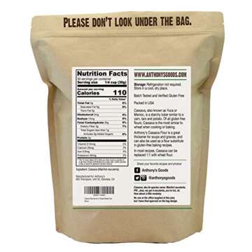 Premium Anthony's Cassava Flour - 2lbs, Gluten Free, Vegan, Non-GMO
