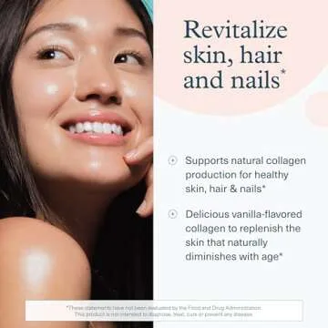 Youtheory Collagen Powder - Premium Collagen Supplement with Vitamin C & Biotin - Supports Healthy Hair, Nails, Skin & Joints* - Dairy, Soy & Gluten Free - Vanilla, 10 oz