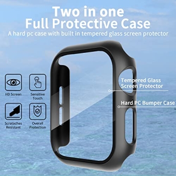 Apple Watch Case 2 Pack with Tempered Glass Protection