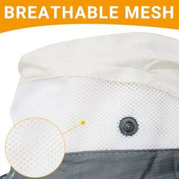 PFFY Women's UPF 50+ Ponytail Sun Bucket Hat