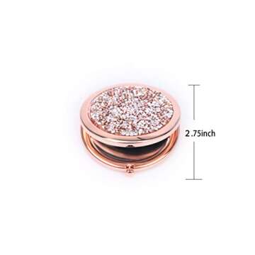 BangBangSing Magnifying Compact Cosmetic Mirror 2.75 Inch Round Handheld Travel Pocket Makeup Mirror