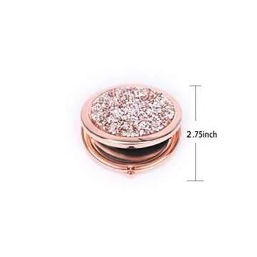 BangBangSing Magnifying Compact Cosmetic Mirror 2.75 Inch Round Handheld Travel Pocket Makeup Mirror