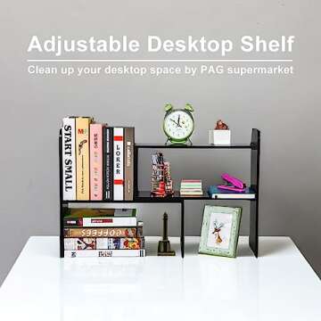 PAG Desk Organizer Stylish and Adjustable Bookshelf