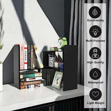 PAG Desk Organizer Stylish and Adjustable Bookshelf