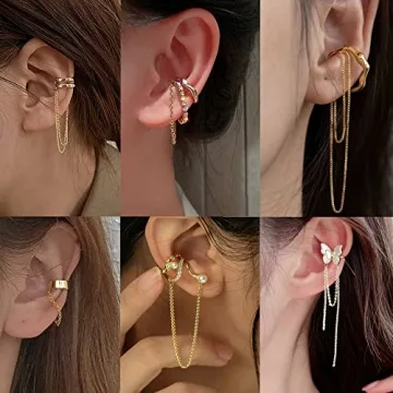35 Adjustable Ear Cuffs Earrings Set Women Non-Piercing