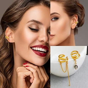 35 Adjustable Ear Cuffs Earrings Set Women Non-Piercing