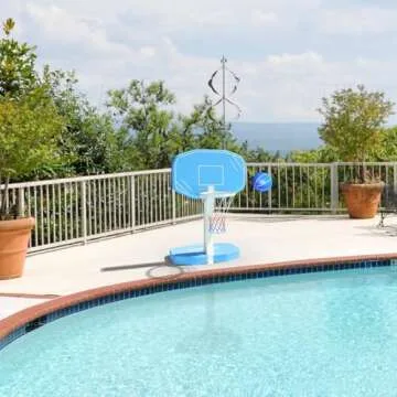 Yohood Pool Basketball Hoop or Pool Volleyball Net, 2 in 1 Pool Toys Pool Accessories Pool Games for Inground Pools, Swimming Poolside Basketball Set for Kids Adults