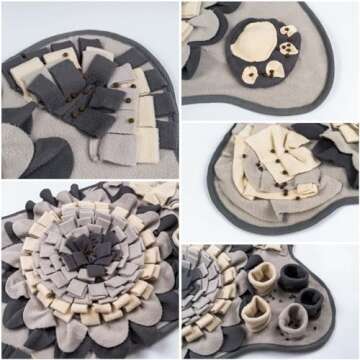 Generic JINREY Pet Snuffle Mat for Small and Medium Dogs， Interactive sniff mat for Puppies，Mental Puzzle Toys for Smell Training and Slow Feeder，Stress Relief, Grey