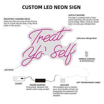 AKOLENM Custom Neon Sign, Customizable Neon Sign for Wall Decor, Personalized Neon Sign for Wedding Birthday Party Gifts Game Room Bar Shop Name Company Logo or Business Name Neon Signs