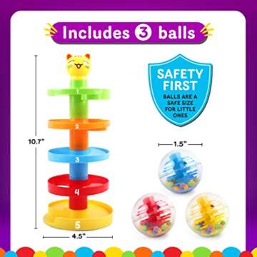 5 Layer Ball Drop Tower for Baby and Toddler Fun