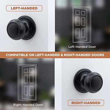 Copper Creek CK2090BC Colonial Door Knob in Black