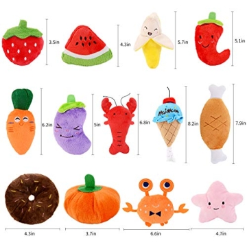 Cute 13 Pack Plush Squeaky Dog Toys for Small Pets