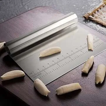 KUFUNG Stainless Steel Pastry Scraper Bench Scraper Chopper, Best as Pizza and Dough Cutter (Silver, 6 Inch)