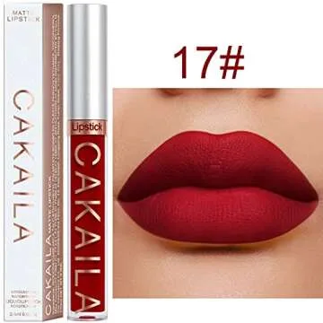 KARNAR 3Pcs Lipstick Matte Liquid Lipstick Lipgloss Set for Women labiales mate 24 horas originales matte larga duracion 24 Deep Red Original 24 Hour Lipstick Lip Stain Long Lasting Waterproof